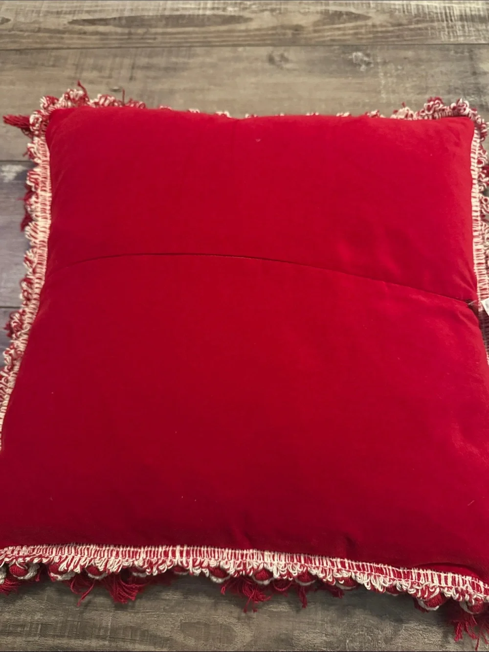 Holiday 'Peace' Throw Pillow in Cream and Red